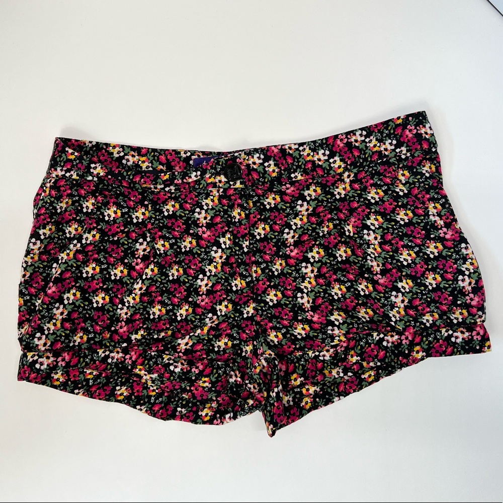 Colorful Floral Print Shorts Teens Y2K Tropical Beach Vacation Linen Bottoms bf